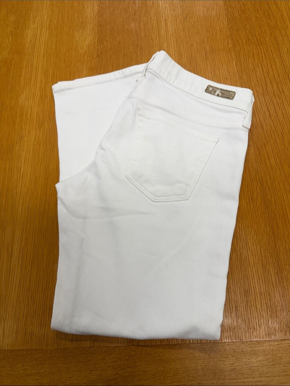 Ag Adriano Goldschmied White Tommy Boy Crop,Straight Leg Jeans